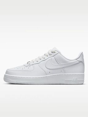 Nike Men's All-White Low-Top Leather Sneakers